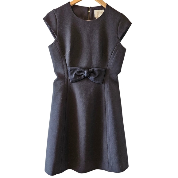Kate Spade Cap Sleeve Bow Accent Mini Black Classic Womens Dress Size 4. - Picture 2 of 15